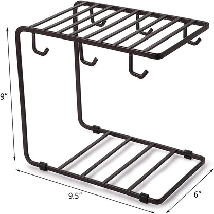 6 Hooks Iron Coffee Rack Organizer