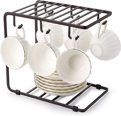 6 Hooks Iron Coffee Rack Organizer