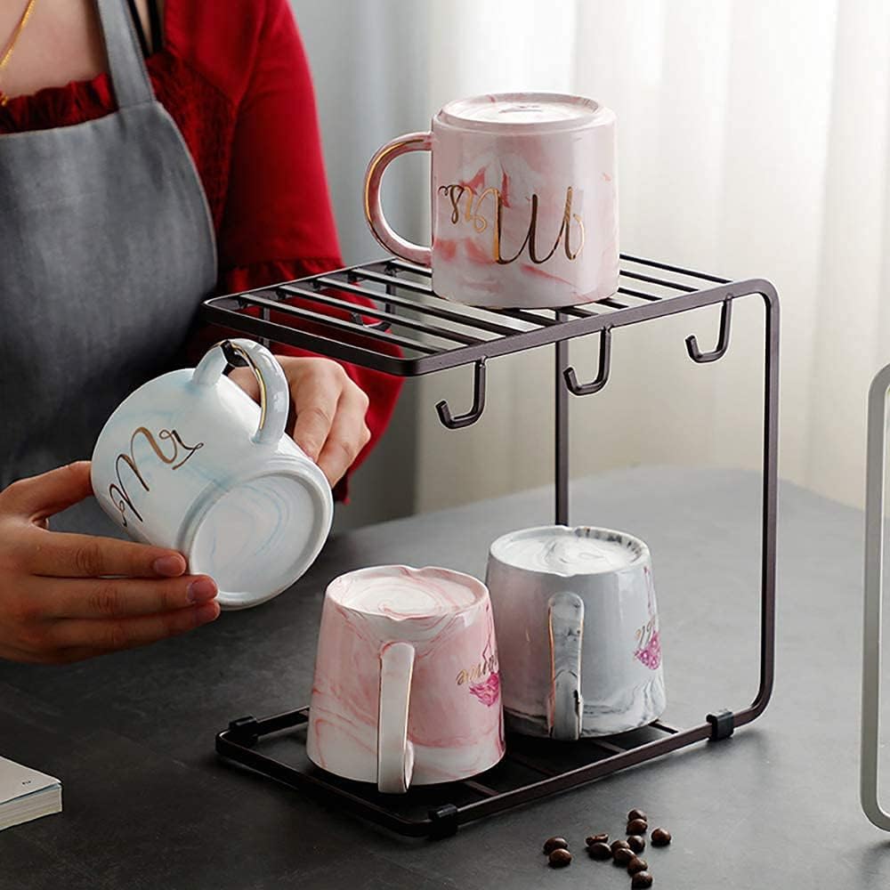 6 Hooks Iron Coffee Rack Organizer