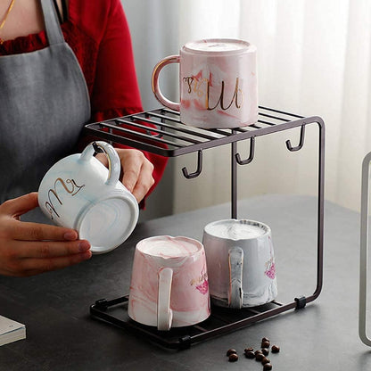 6 Hooks Iron Coffee Rack Organizer