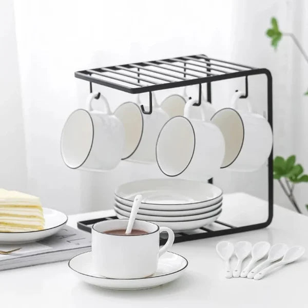 6 Hooks Iron Coffee Rack Organizer