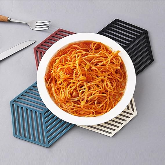 6pc Silicone Coaster Mat - Nonslip, Heat Resistant, Tableware