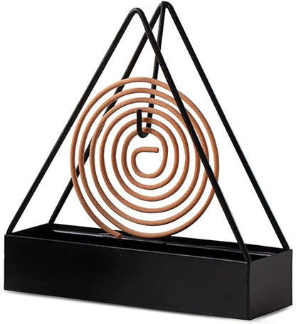 Triangle Mosquito Coil Holder - Metal Spiral Stand for Insect Repellent