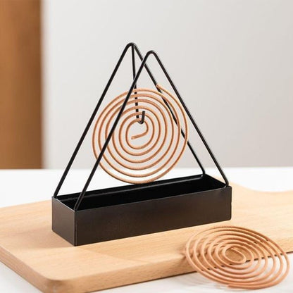 Triangle Mosquito Coil Holder - Metal Spiral Stand for Insect Repellent