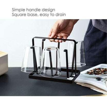 Metal Cup Stand with Silicone Protective Hooks For Table And Drying