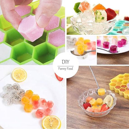 Silicone Ice Tray with Cap - Push Pop Out Round Mini Ice Cube Tray