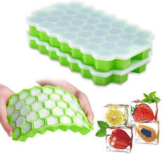 Silicone Ice Tray with Cap - Push Pop Out Round Mini Ice Cube Tray